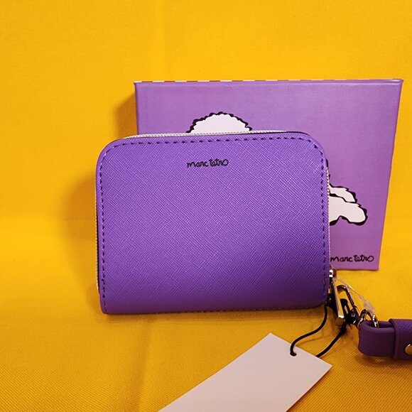 Marc Tetro Bichon Frise Purple Dog Wallet Cardholder Wristlet NEW - Picture 4 of 9